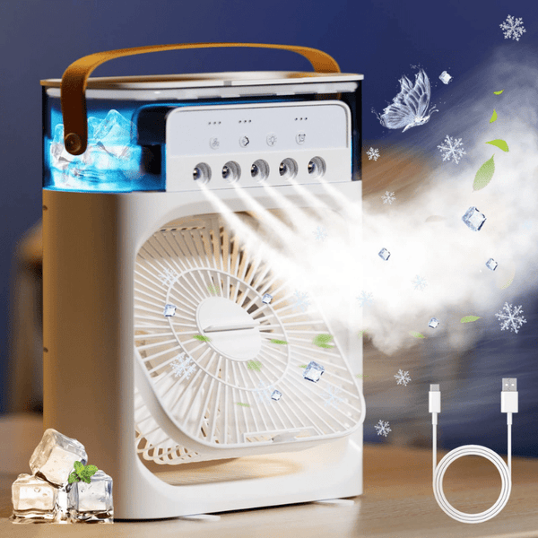 ventilateur brumisateur d'air silencieux blanc avec son cable USB