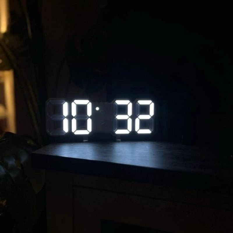 Horloge LED Murale blanche LBDH lumineuse dans le noir