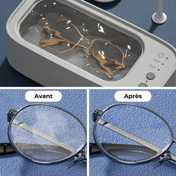 nettoyeur bijoux et lunettes a ultrason avant et après