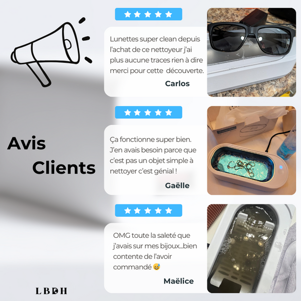 avis clients du nettoyeur ultrason lunettes et bijoux