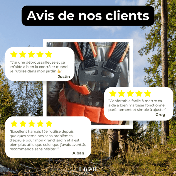 avis de nos clients sur le harnais pour debroussailleuse