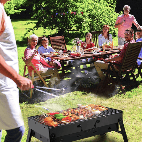 Barbecue pliable et portable à charbon