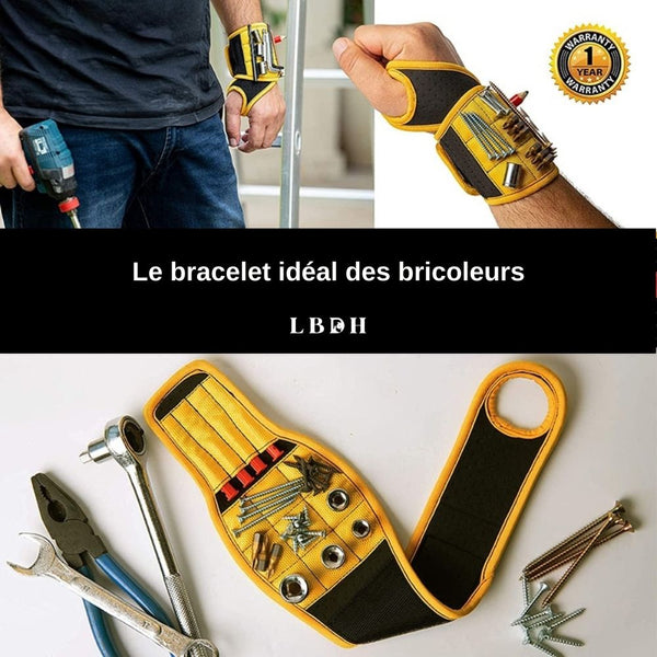 Bracelet Magnétique Poignet Outil Aimant bricolage Vis, Écrous, Boulons,  Clou ..