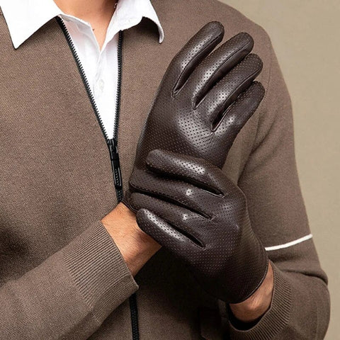 Gants en cuir véritable tactiles