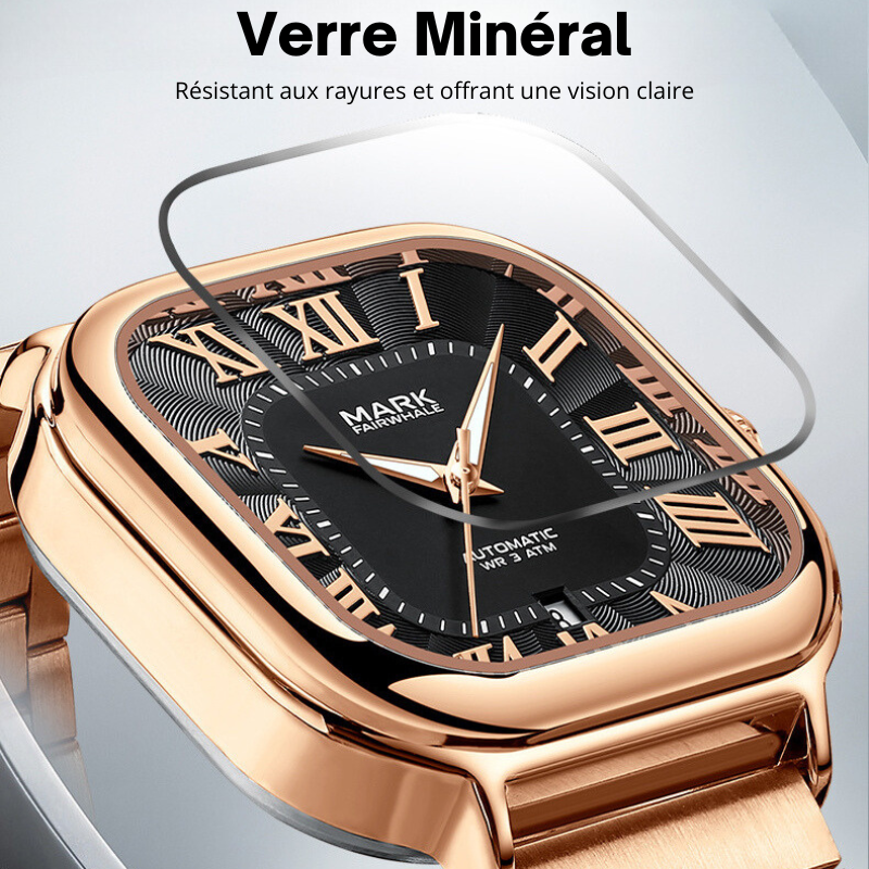 caractéristiques du verre minéral de la montre carrée luxe lbdh