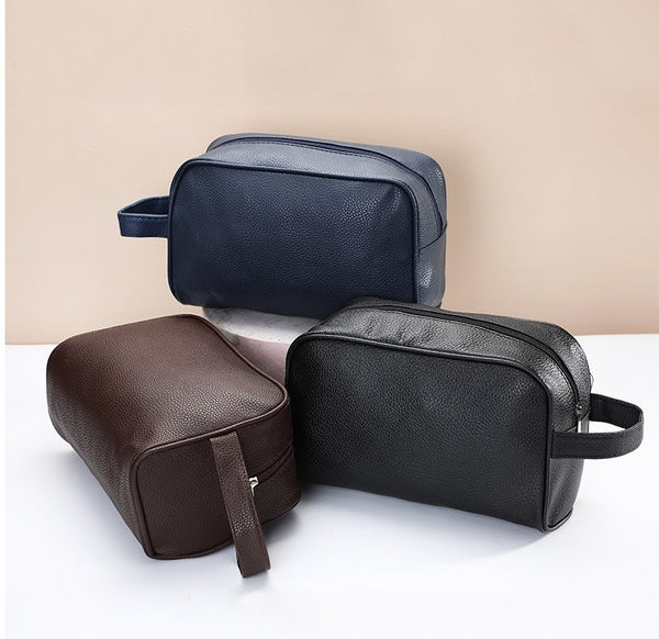 Trousse de toilette homme en cuir