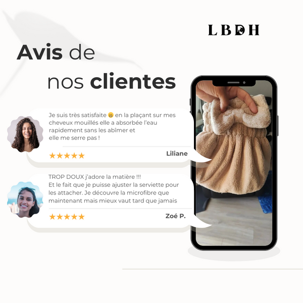 avis des clients concernant la serviette en microfibre pour cheveux bouclés