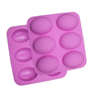6 Bar Rounded Rectangle Silicone Soap Mold - CandleScience