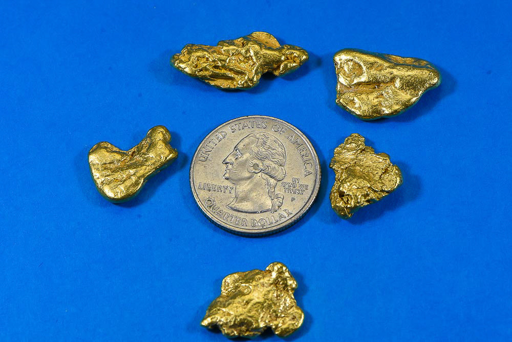 Alaskan Natural Gold Nugget 1 Troy Oz Lot Of 5 10 Gram Nuggets Gen Nuggets By Grant