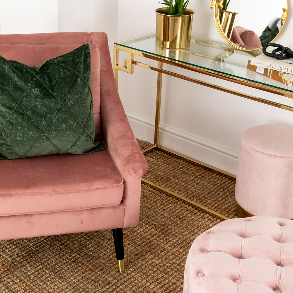 rose velvet armchair