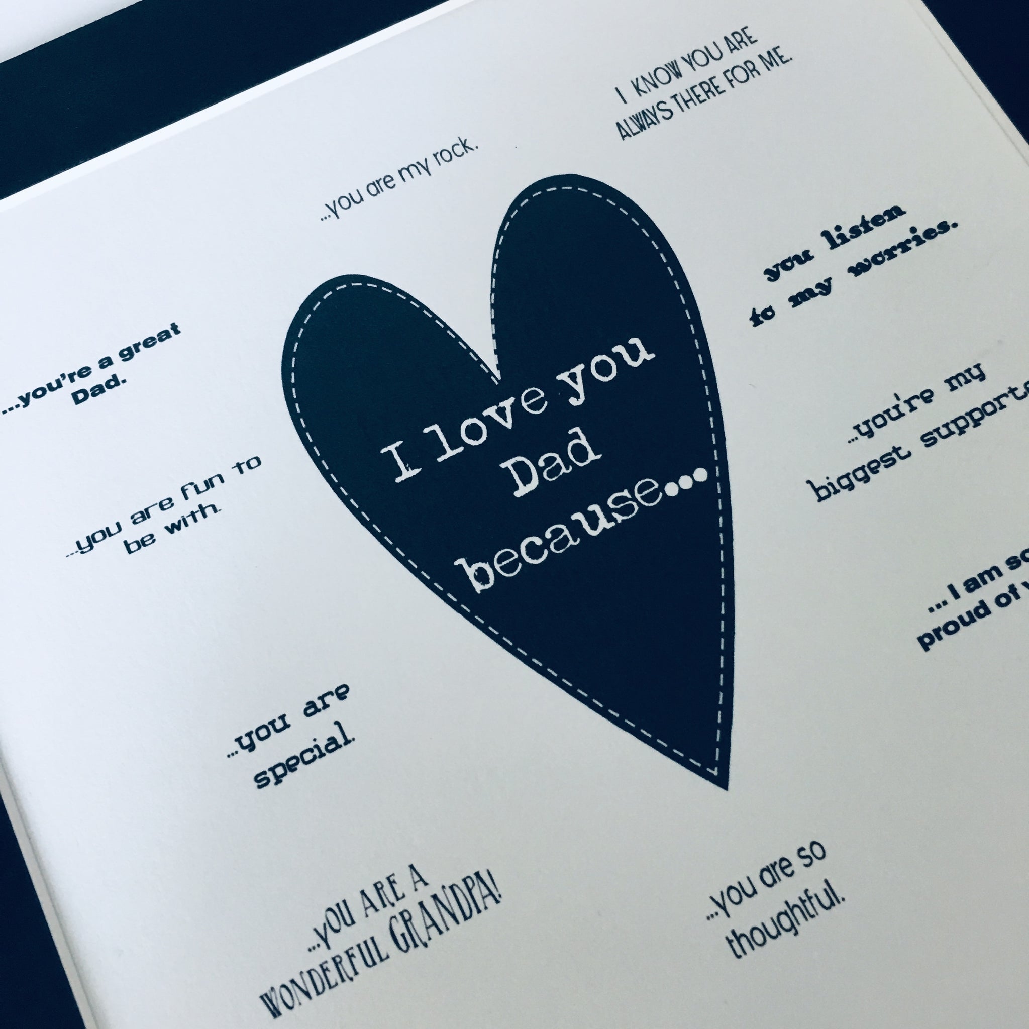 I Love You Dad Because Print Personalised Made In The Desert