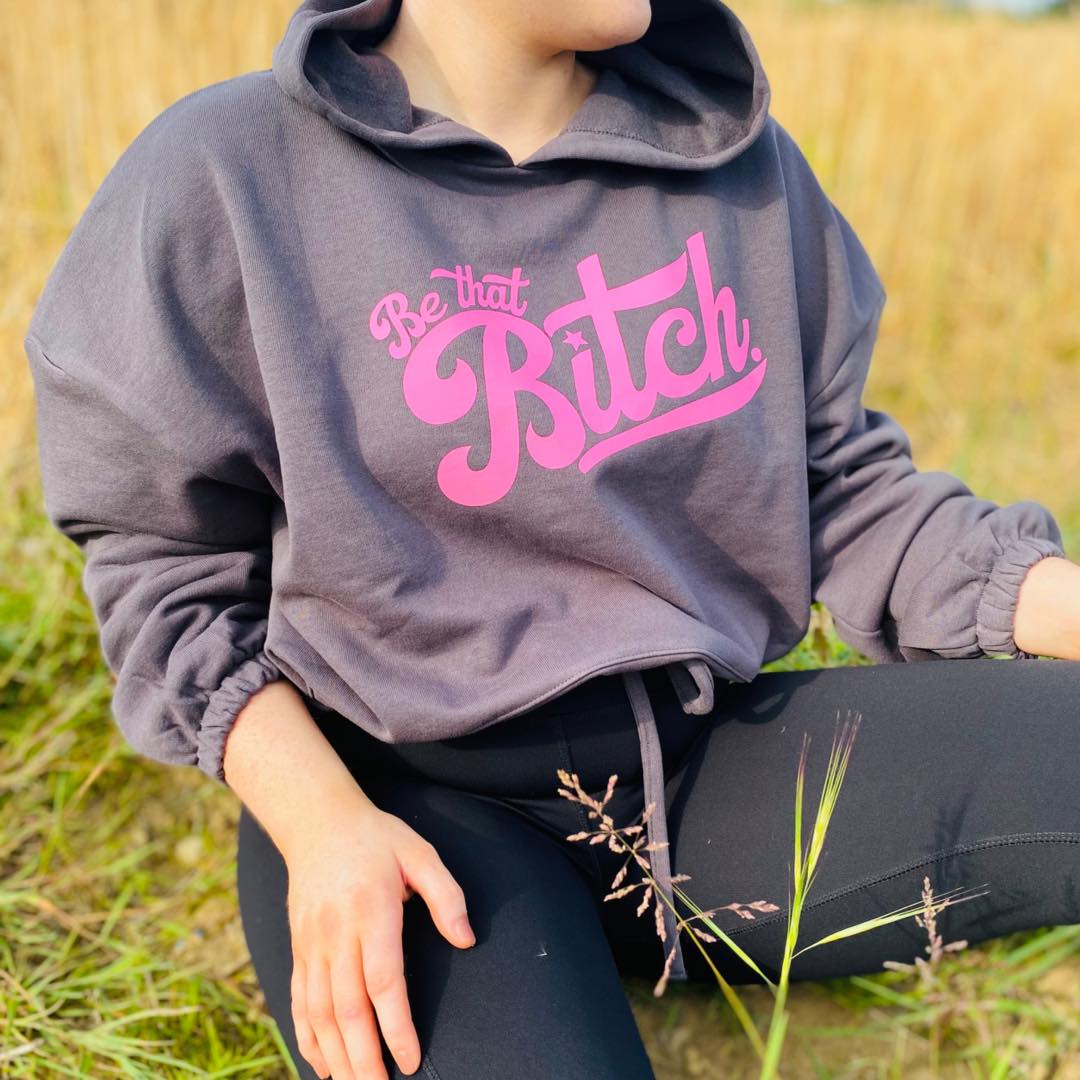 BE THAT BITCH CROPPED OVERSIZED HOODIE-ThePaperPress