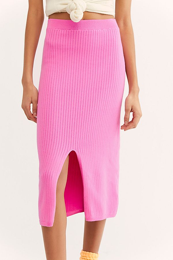 free people ribbed midi skirt