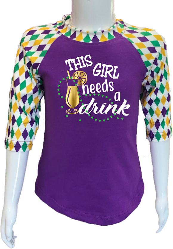 mardi gras raglan shirt