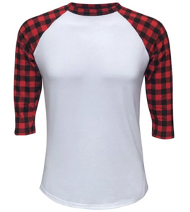 red and black raglan