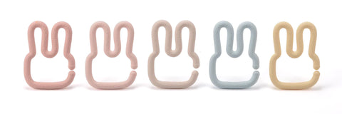 LouLou Lollipop Toy Links - Rabbit shaped soft silicone baby links for linking together