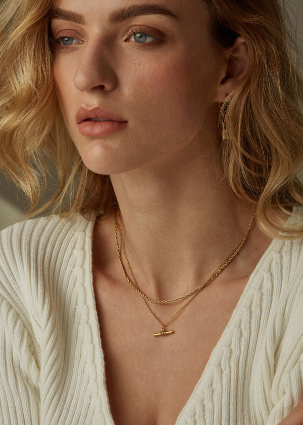 18ct Gold Vermeil Heart Lock Charm Curb Chain Necklace | Seol + Gold