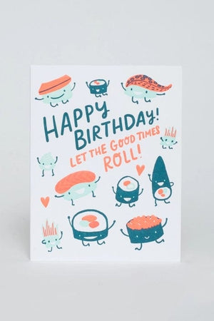 Sushi Roll Birthday Card - We Are Monochromatic