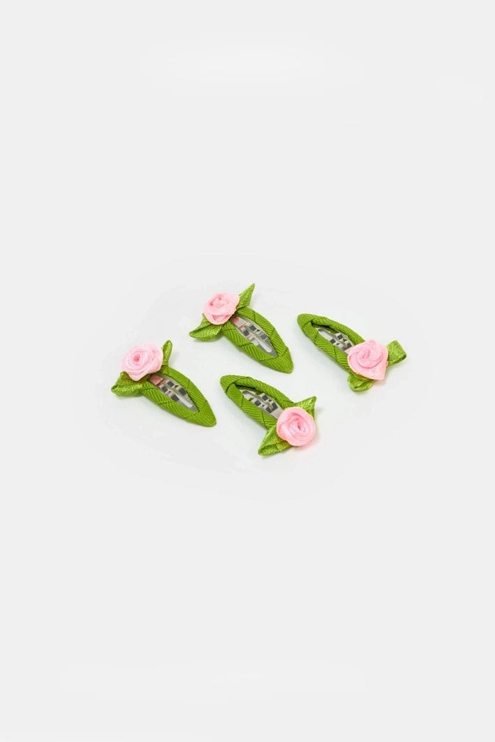 Rosette Snap Clips - Blush