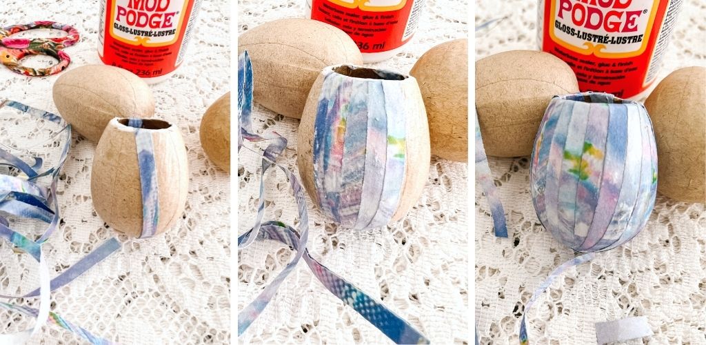 Paper Egg Mini Vase DIY - Mod Podge with Eco Shred