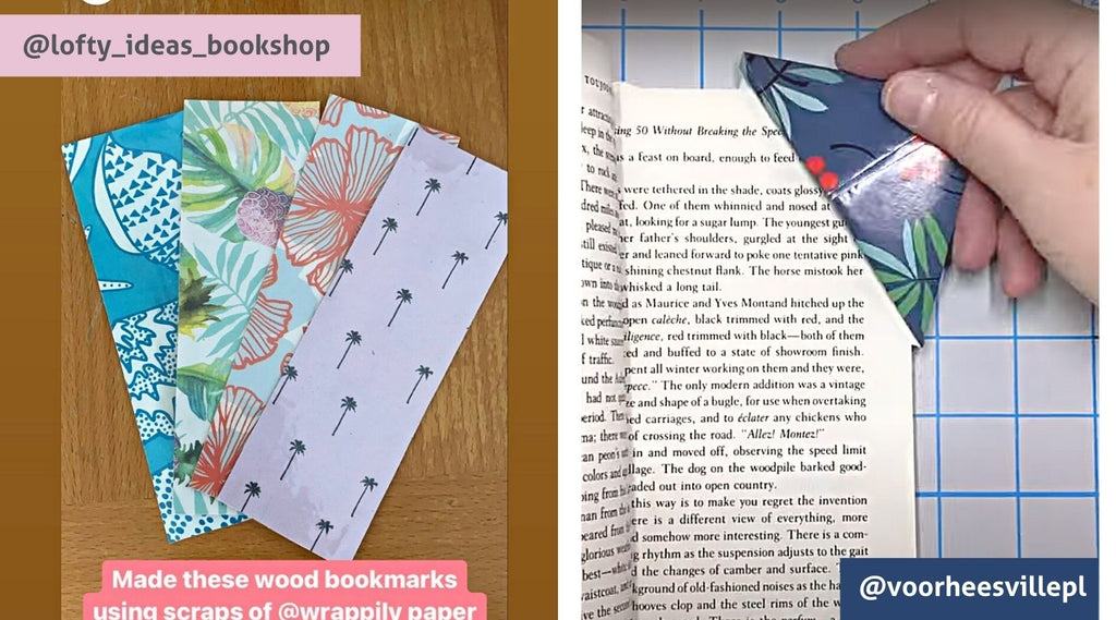 Bookmarks - made with reused wrapping paper