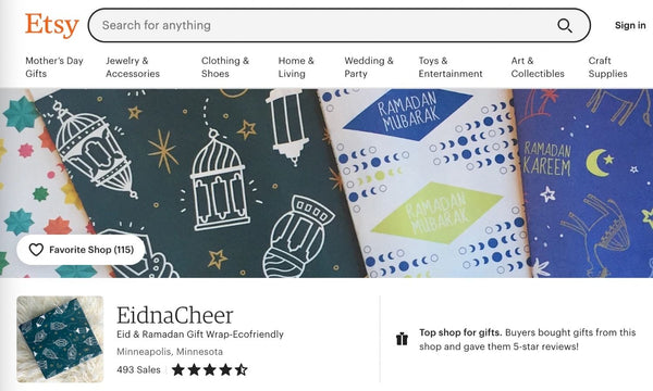 EidnaCheer Etsy Shop - Buy Eco-Friendly Eid and Ramadan Gift Wrap