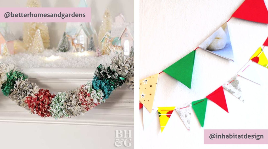 DIY Garland with Reused Wrapping Paper