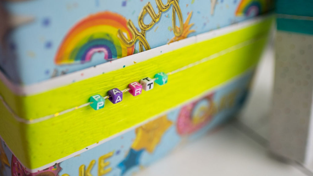 Gift Wrapping Ideas for Kids Birthdays - Letter Beads