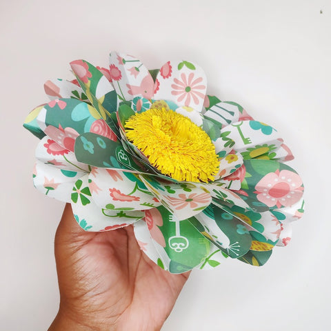 paper flower tutorial - finished 