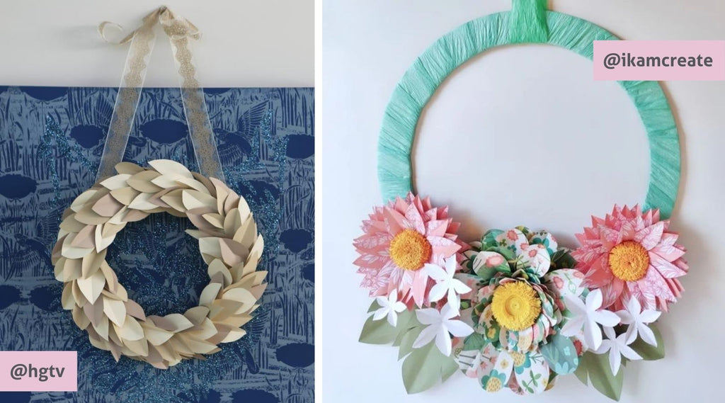 DIY Paper Wreaths with Upcycled wrapping paper