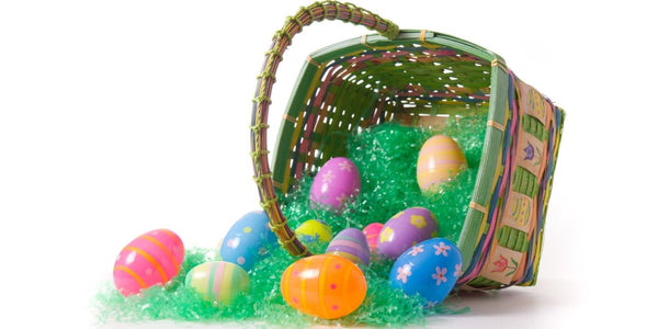 Easter Basket with Plastic Easter Grass and Fillable Eggs