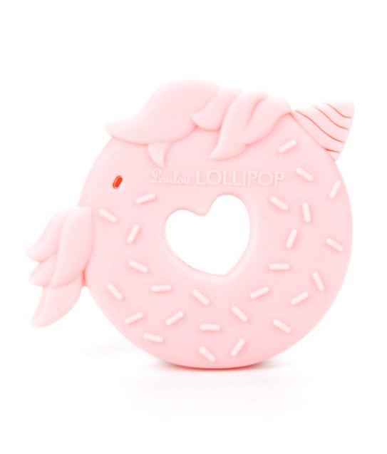 Loulou LOLLIPOP Ecofriendly Teether Pink Unicorn Donut Silicone - Single - Gigil