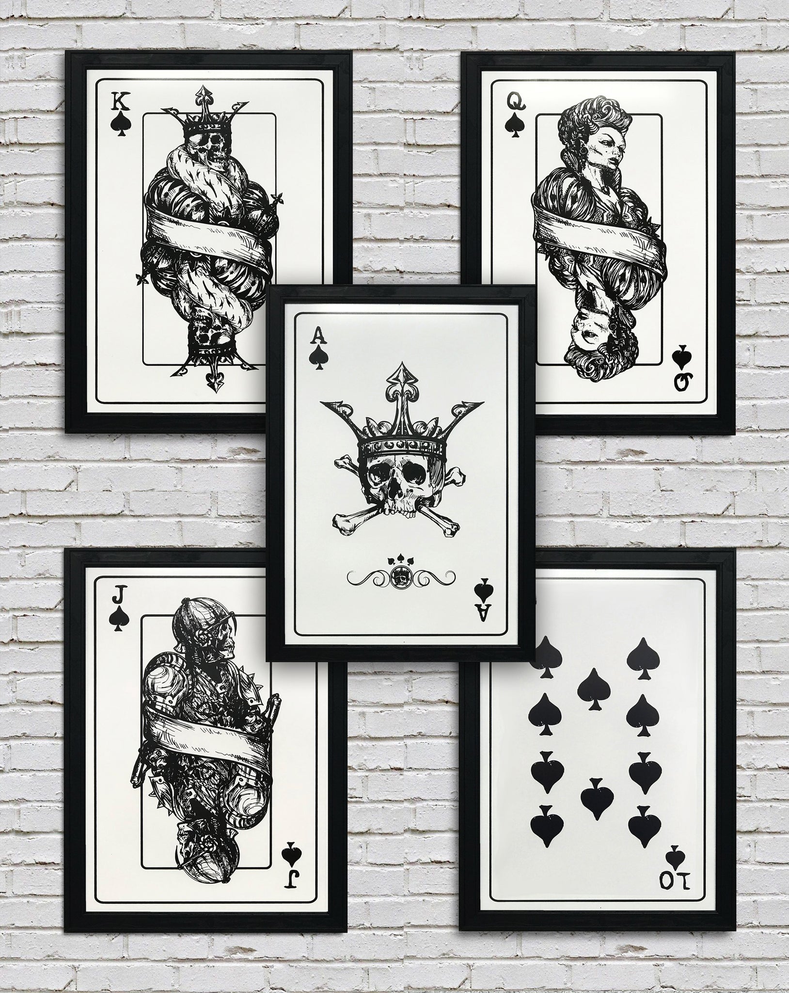 quuen king skeleton card