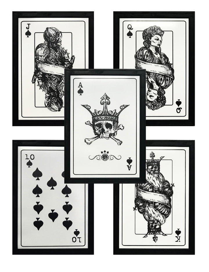 quuen king skeleton card