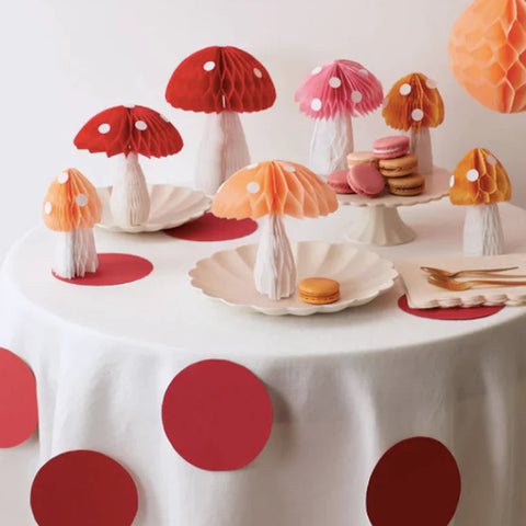 Honeycomb toadstool decorations - Super Mario themed party