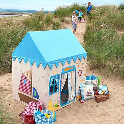 Kinderspielhaus mit Strandmotiv, Spielzelt-Cottage mit passendem Zubehör