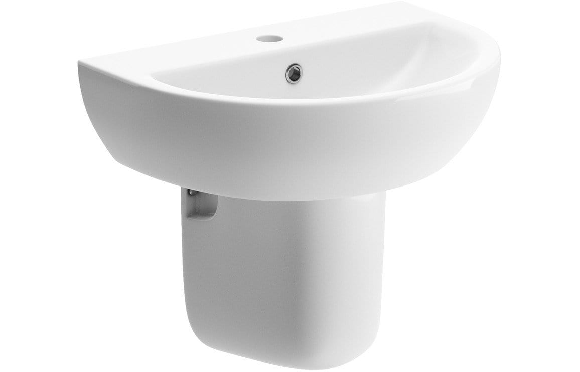 Bathrooms to Love Tuscany 550x400mm 1TH Basin & Semi Pedestal DIPBP1166