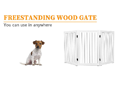 you and me free standing wooden pet gate