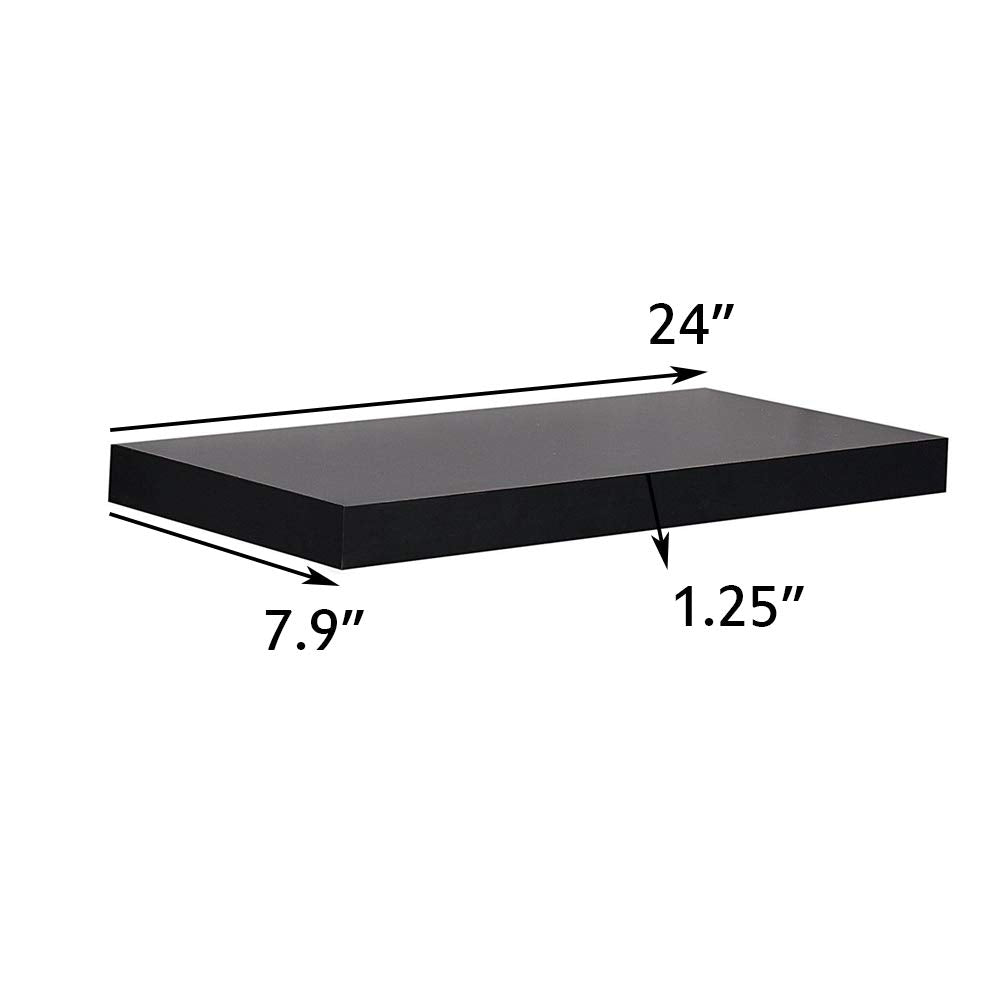 8 Inch Deep Simons Floating Wall Shelf, 24 Inch Length | Display ...