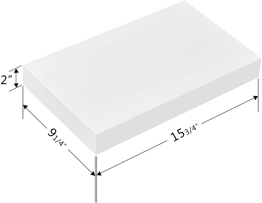 2 Inch Thick White Floating Shelf | WellandStore