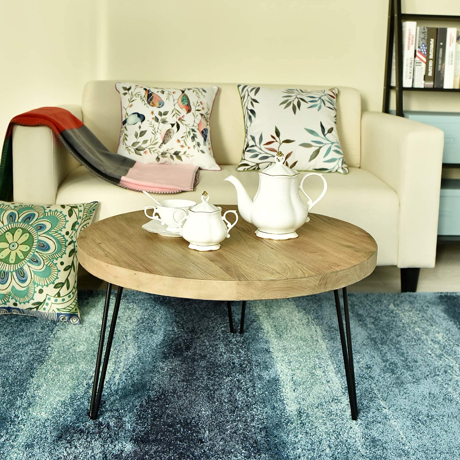 Rustic Round Old Elm Coffee Table | Reclaimed Solid Wood ...