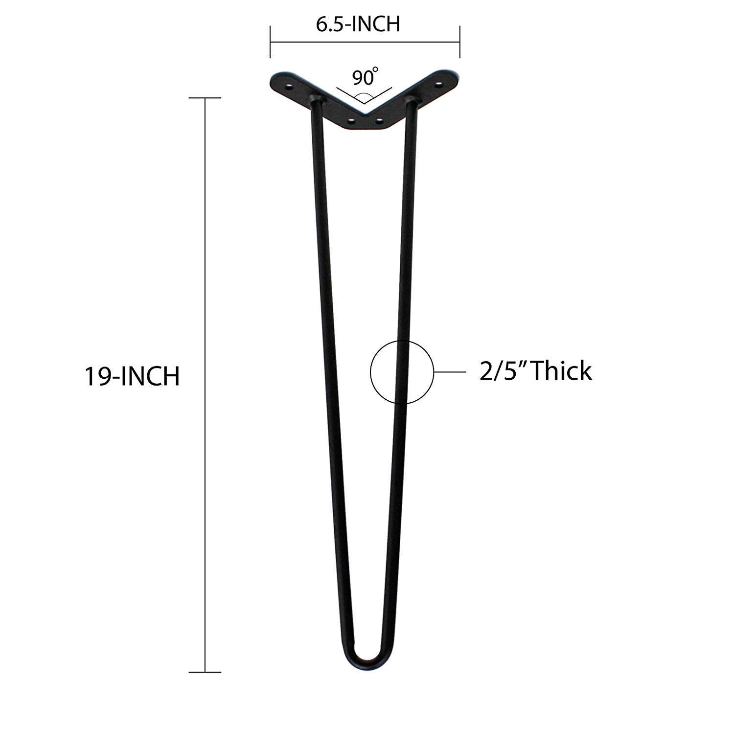 19 inch Heavy Duty Metal Hairpin Legs 