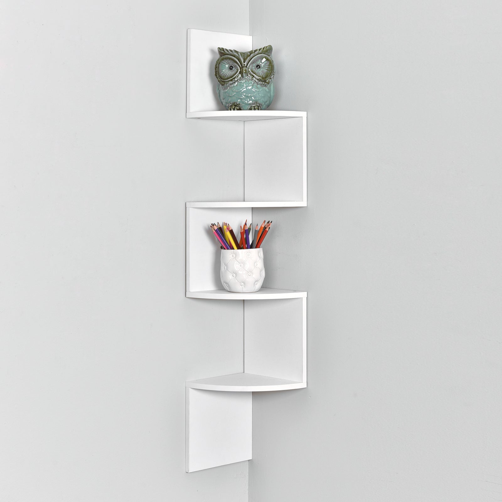 Zig Zag 4 Tiers Corner Wall Shelf Zig Zag Wall Shelf Wall Mount Shelves Wellandstore