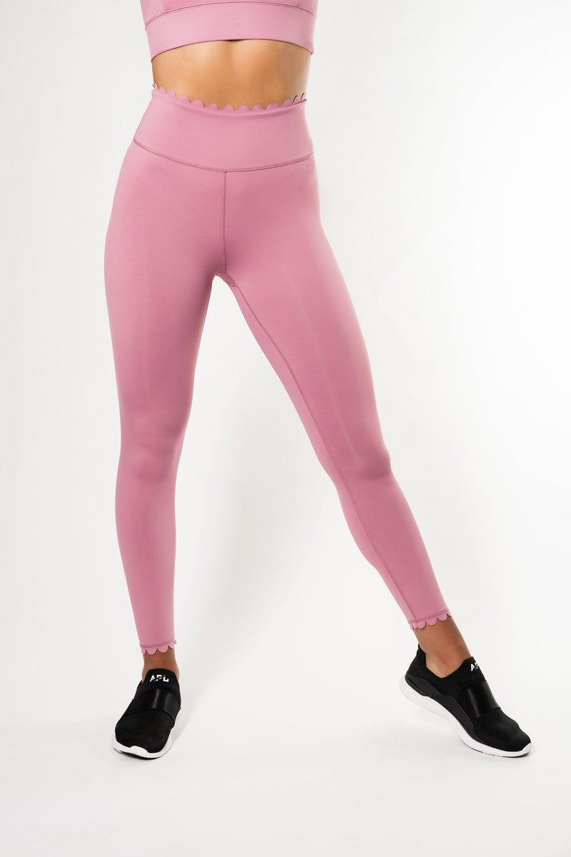 Scallop Active Legging - Dark Blush – IVL Collective