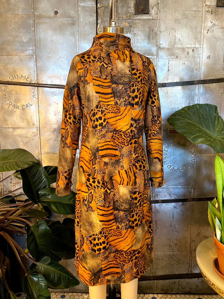 animal print knitted dress