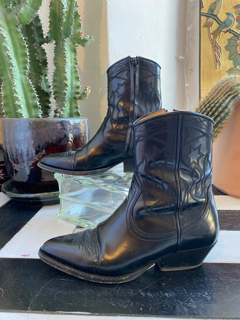 Sandro Leather “Jim” Cowboy Boot 