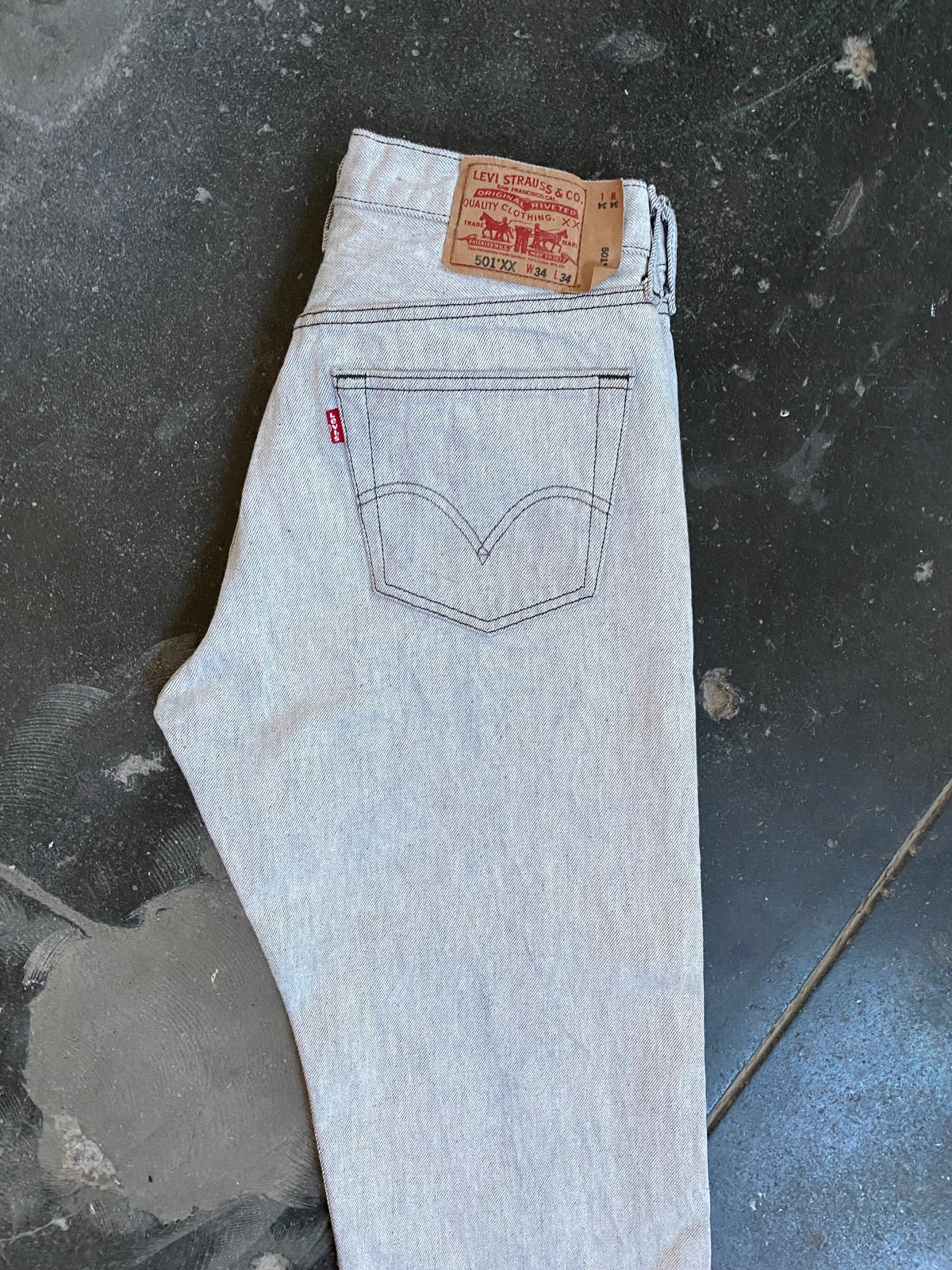 Levi's Light Gray Wash 501s (32”W) | Mercy Vintage