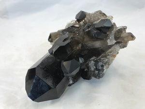 Double Terminated Black Crystal Cluster