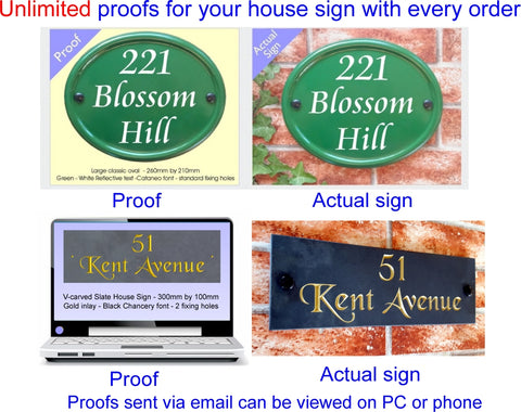 Process of design from house sign proofs to final products