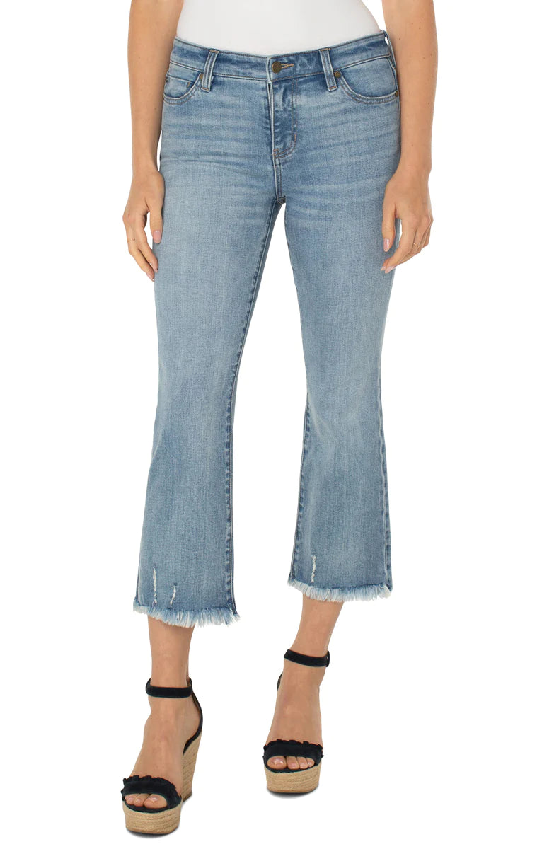 Hannah Crop Flare With Fray Hem
